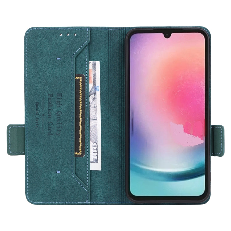 For Samsung Galaxy A24 4G Magnetic Clasp Flip Leather Phone Case