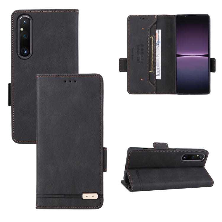 For Sony Xperia 1 V Magnetic Clasp Flip Leather Phone Case