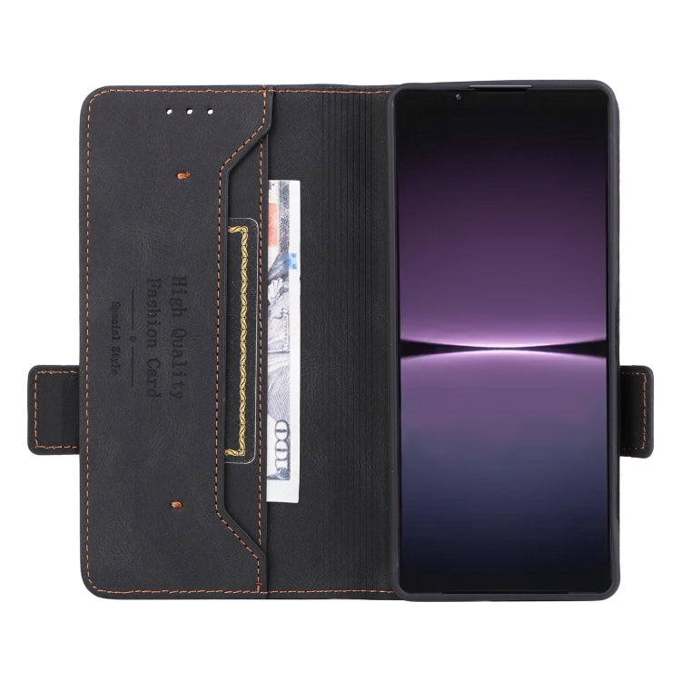 For Sony Xperia 1 V Magnetic Clasp Flip Leather Phone Case