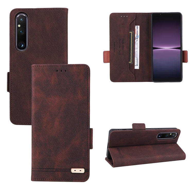 For Sony Xperia 1 V Magnetic Clasp Flip Leather Phone Case