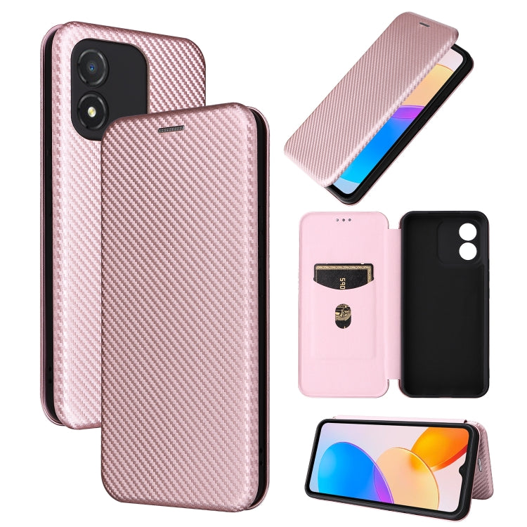 For Honor X5 Carbon Fiber Texture Flip Leather Phone Case