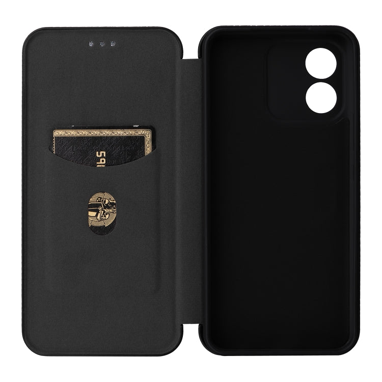 For Honor X5 Carbon Fiber Texture Flip Leather Phone Case