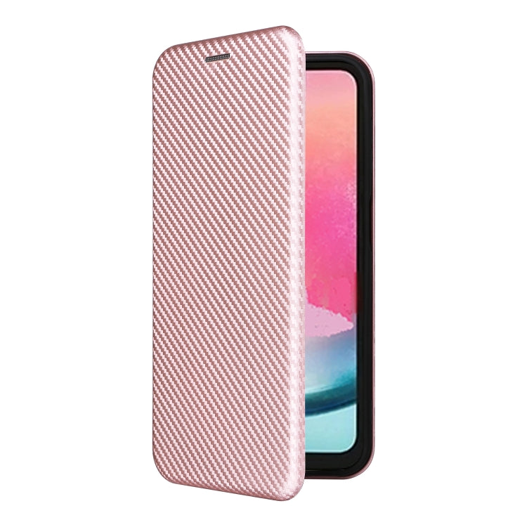 For Samsung Galaxy A24 4G Carbon Fiber Texture Flip Leather Phone Case