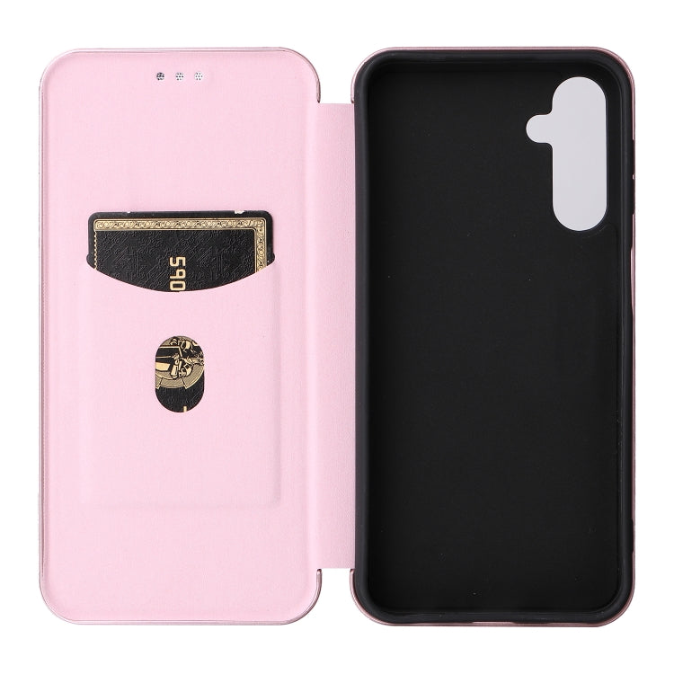 For Samsung Galaxy A24 4G Carbon Fiber Texture Flip Leather Phone Case