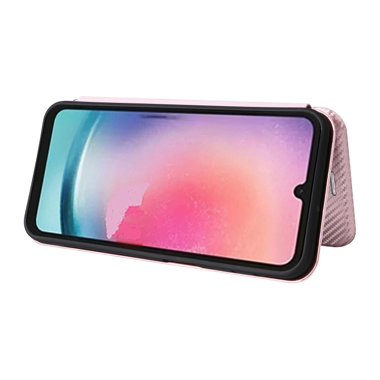For Samsung Galaxy A24 4G Carbon Fiber Texture Flip Leather Phone Case