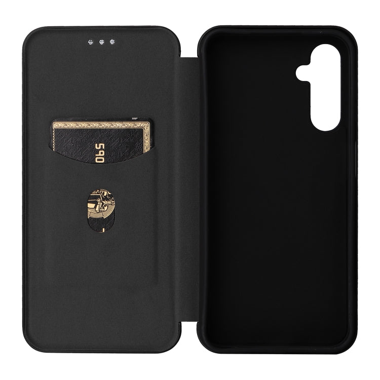 For Samsung Galaxy A24 4G Carbon Fiber Texture Flip Leather Phone Case