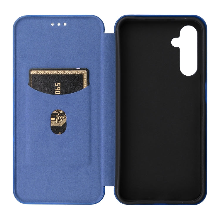 For Samsung Galaxy A24 4G Carbon Fiber Texture Flip Leather Phone Case