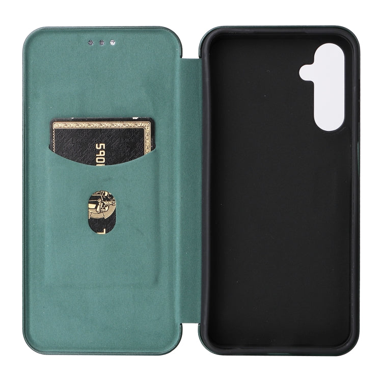For Samsung Galaxy A24 4G Carbon Fiber Texture Flip Leather Phone Case