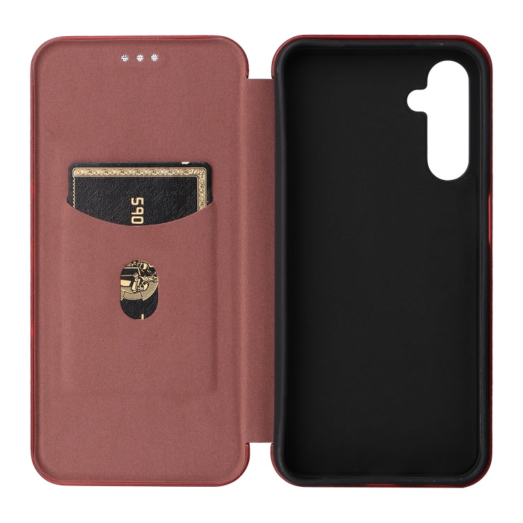 For Samsung Galaxy A24 4G Carbon Fiber Texture Flip Leather Phone Case