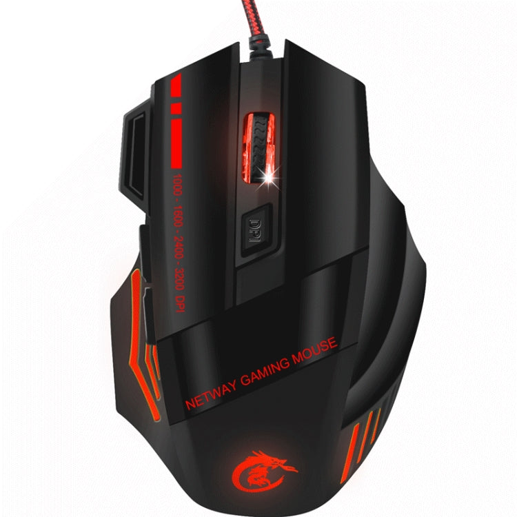 HXSJ A907 7 Keys Colorful Luminous 7D Wired Gaming Mouse