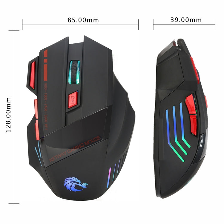 HXSJ A907 7 Keys Colorful Luminous 7D Wired Gaming Mouse
