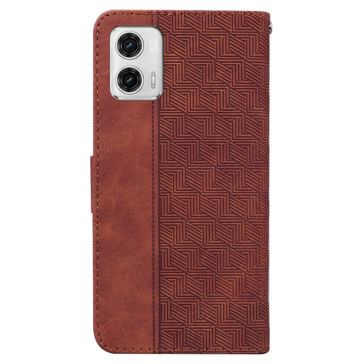 For Motorola Moto  G73 Geometric Embossed Leather Phone Case