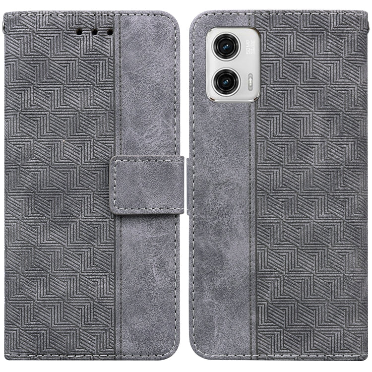 For Motorola Moto  G73 Geometric Embossed Leather Phone Case
