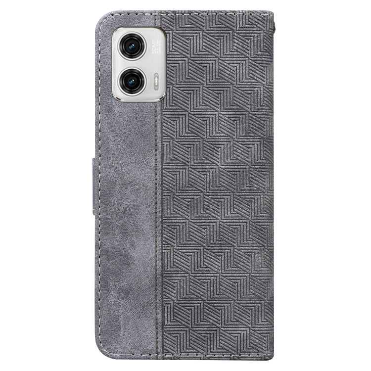 For Motorola Moto  G73 Geometric Embossed Leather Phone Case