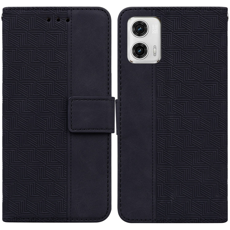 For Motorola Moto  G73 Geometric Embossed Leather Phone Case