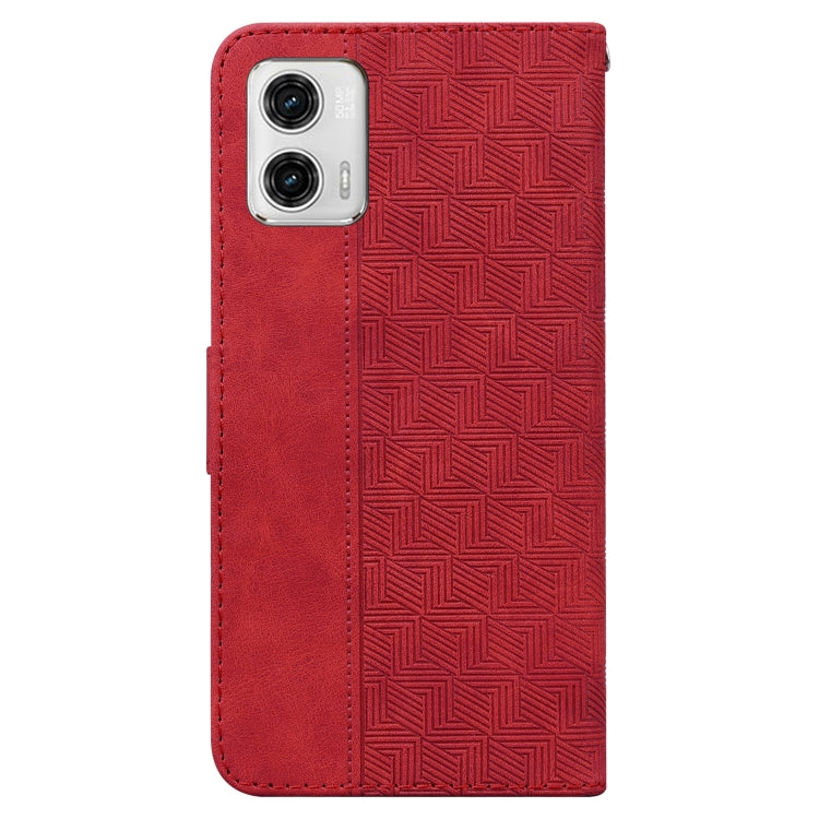 For Motorola Moto  G73 Geometric Embossed Leather Phone Case