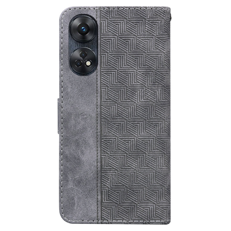 For OPPO Reno8 T  4G Geometric Embossed Leather Phone Case