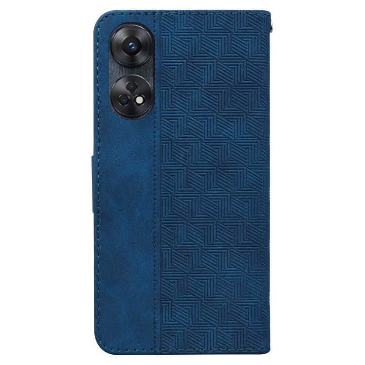 For OPPO Reno8 T  4G Geometric Embossed Leather Phone Case