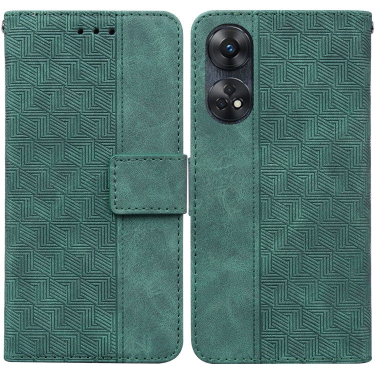 For OPPO Reno8 T  4G Geometric Embossed Leather Phone Case