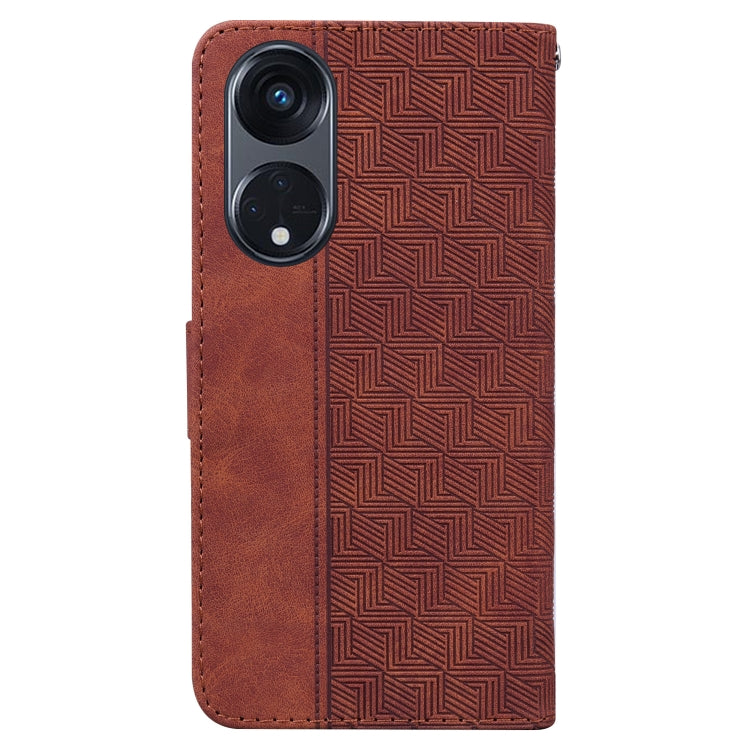 For OPPO Reno8 T  5G / A1 Pro 5G Geometric Embossed Leather Phone Case