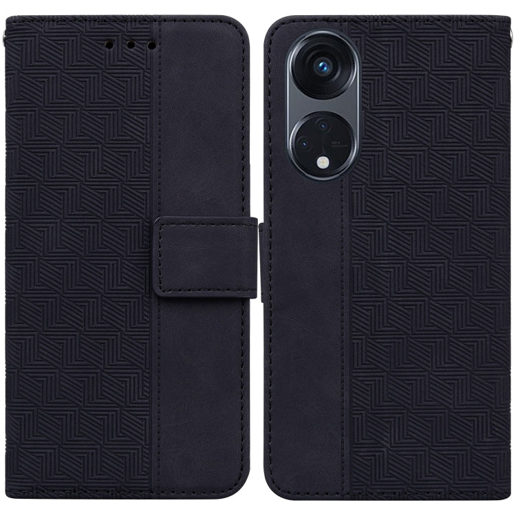 For OPPO Reno8 T  5G / A1 Pro 5G Geometric Embossed Leather Phone Case