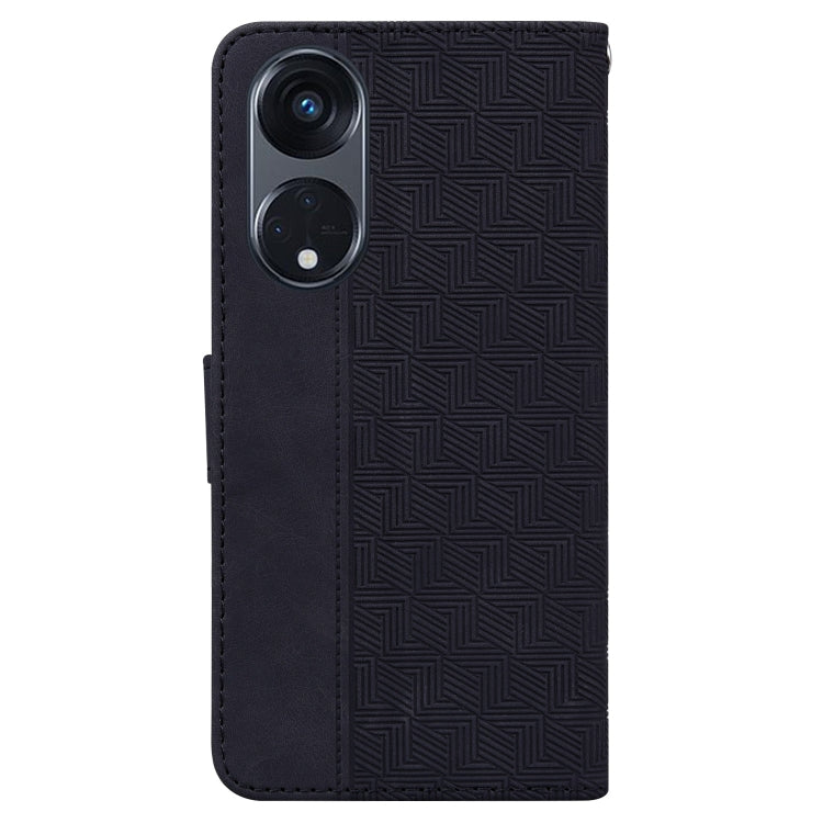 For OPPO Reno8 T  5G / A1 Pro 5G Geometric Embossed Leather Phone Case