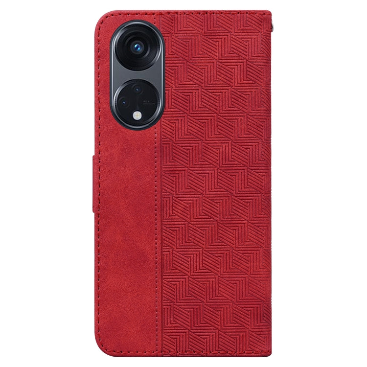 For OPPO Reno8 T  5G / A1 Pro 5G Geometric Embossed Leather Phone Case