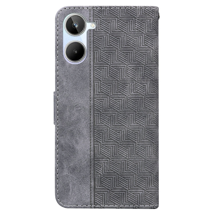 For Realme 10 4G Geometric Embossed Leather Phone Case