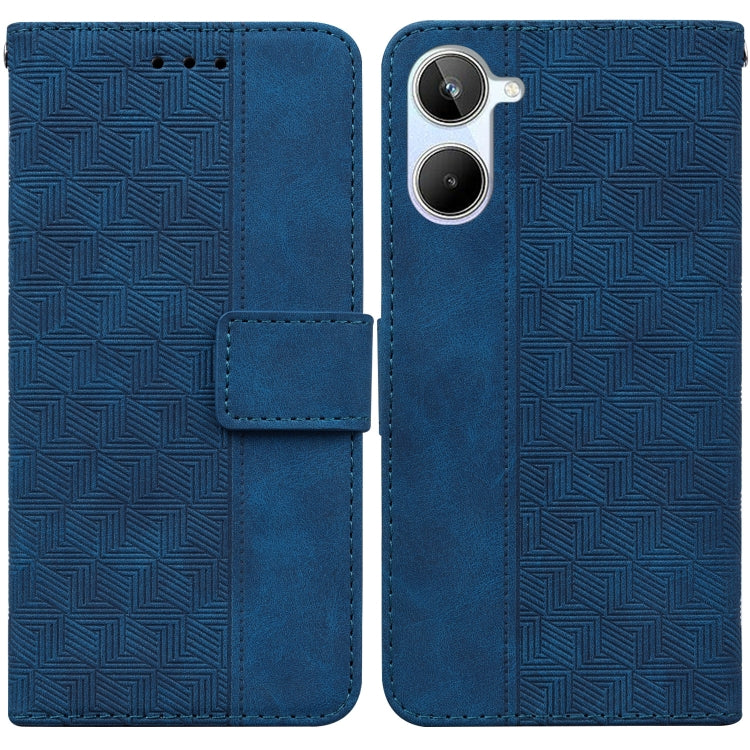 For Realme 10 4G Geometric Embossed Leather Phone Case
