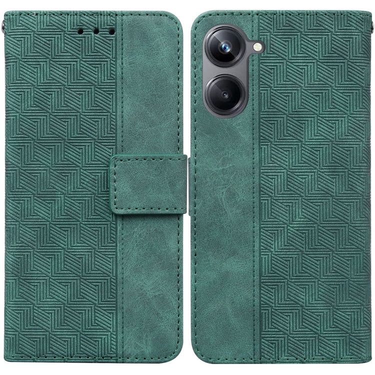 For Realme 10 Pro 5G Geometric Embossed Leather Phone Case
