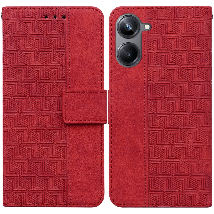 For Realme 10 Pro 5G Geometric Embossed Leather Phone Case