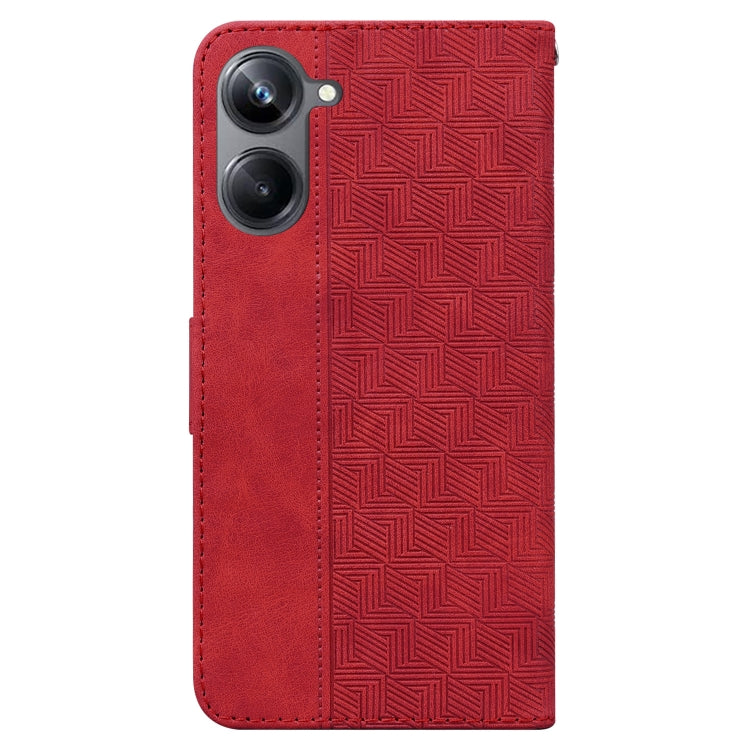 For Realme 10 Pro 5G Geometric Embossed Leather Phone Case