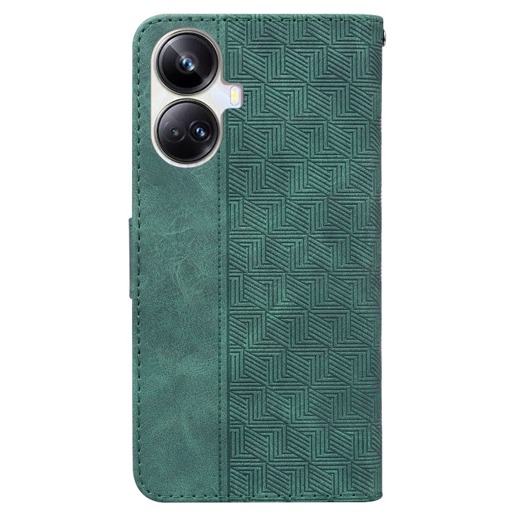 For Realme 10 Pro+ Geometric Embossed Leather Phone Case