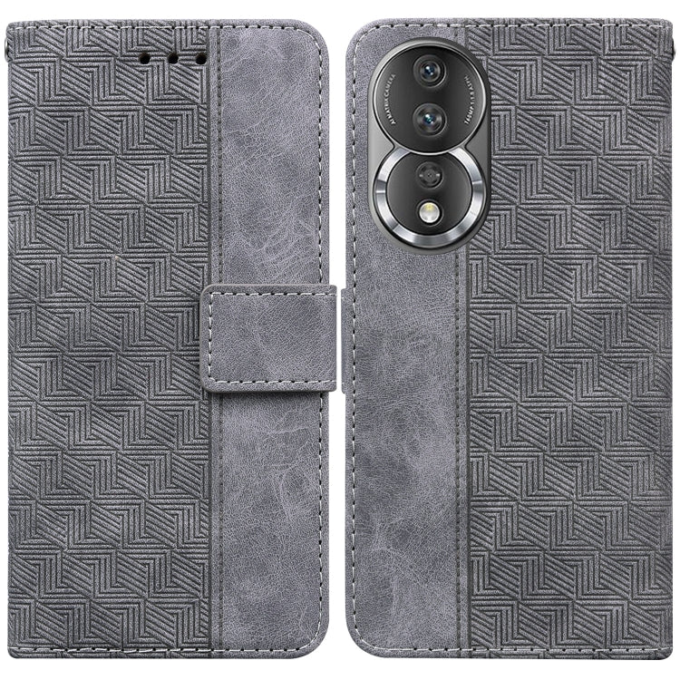 For Honor 80 Geometric Embossed Leather Phone Case