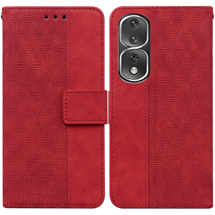 For Honor 80 Pro Geometric Embossed Leather Phone Case