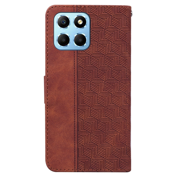 For Honor X8 5G Geometric Embossed Leather Phone Case