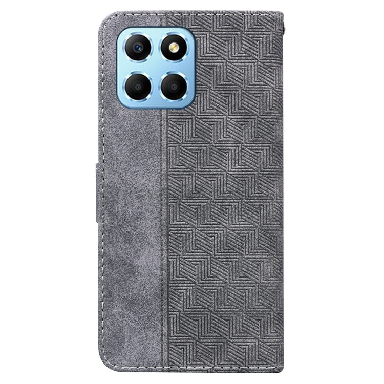 For Honor X8 5G Geometric Embossed Leather Phone Case