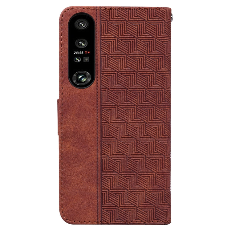 For Sony Xperia 1 IV 2023 Geometric Embossed Leather Phone Case