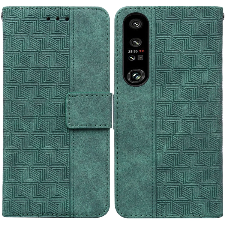 For Sony Xperia 1 IV 2023 Geometric Embossed Leather Phone Case