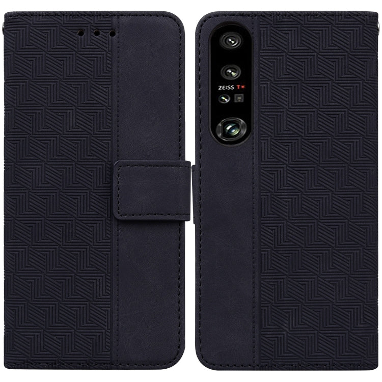 For Sony Xperia 1 IV 2023 Geometric Embossed Leather Phone Case