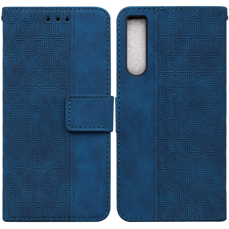 For Sony Xperia 10 IV 2023 Geometric Embossed Leather Phone Case
