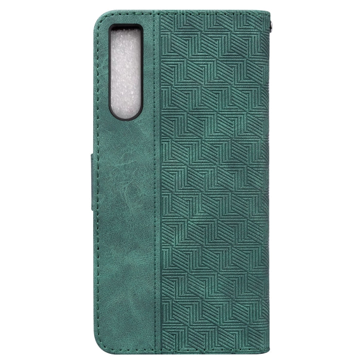 For Sony Xperia 10 IV 2023 Geometric Embossed Leather Phone Case