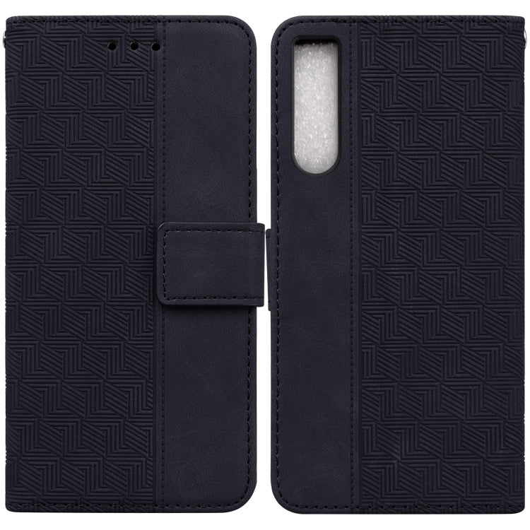 For Sony Xperia 10 IV 2023 Geometric Embossed Leather Phone Case