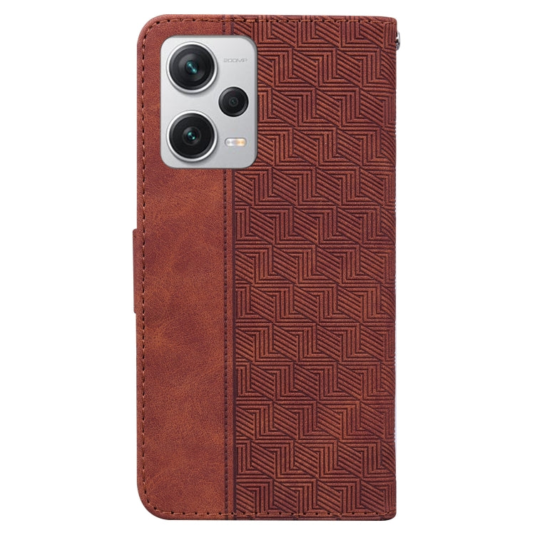 For Xiaomi Redmi Note 12 Pro+ Geometric Embossed Leather Phone Case