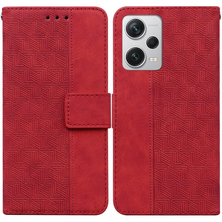 For Xiaomi Redmi Note 12 Pro+ Geometric Embossed Leather Phone Case