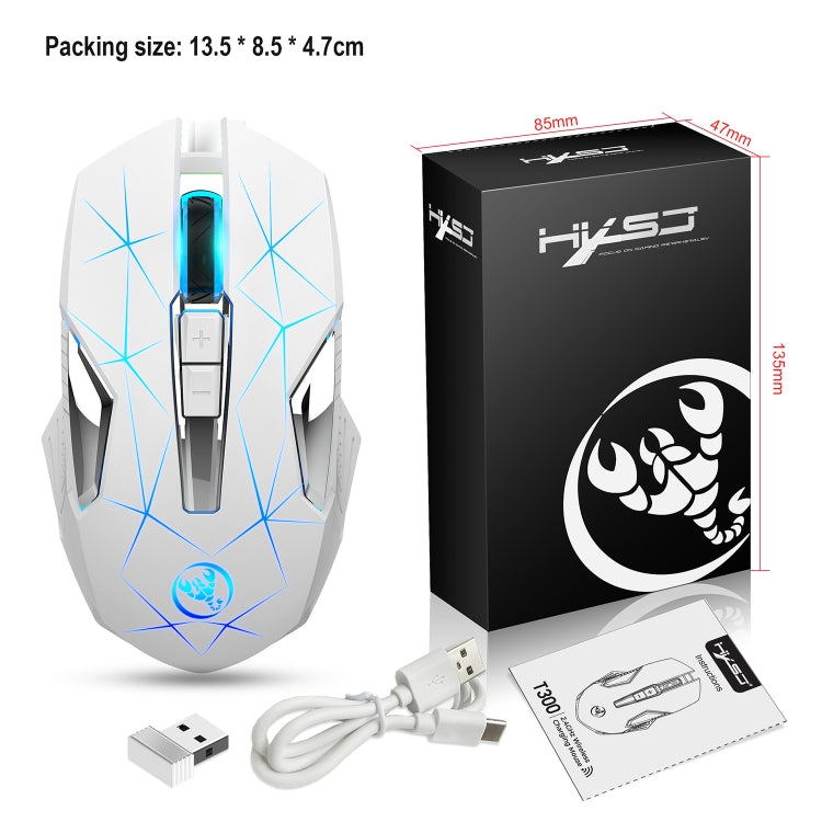 HXSJ T300 7 Keys 2400DPI 2.4G Colorful Luminous Wireless Mouse