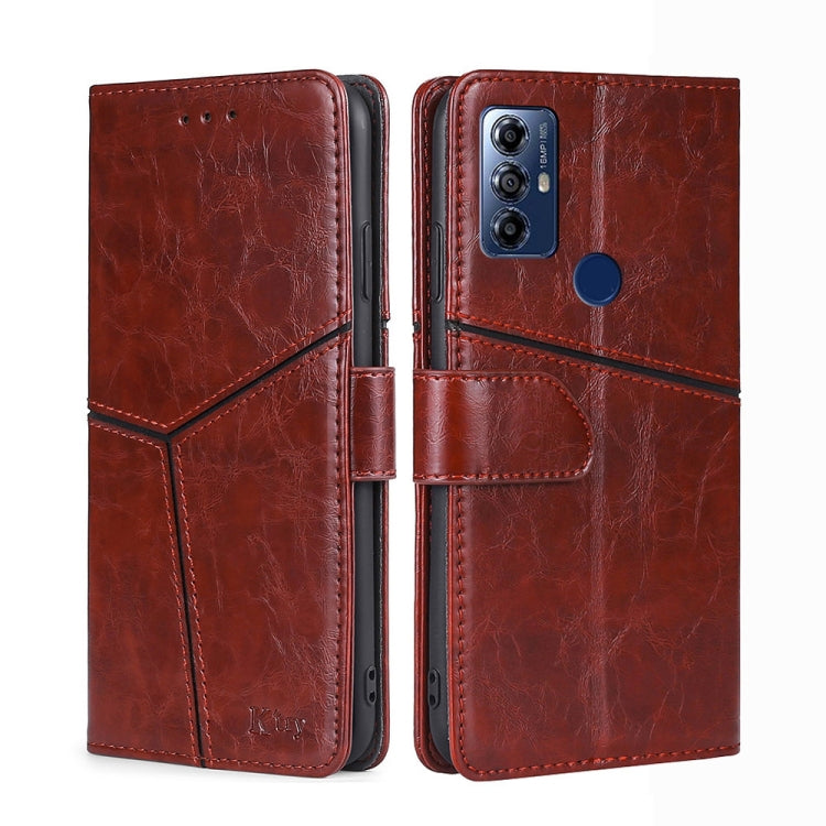 For Motorola Moto G Play 2023 Geometric Stitching Horizontal Flip Leather Phone Case