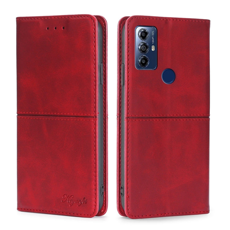 For Motorola Moto G Play 2023 Cow Texture Magnetic Horizontal Flip Leather Phone Case