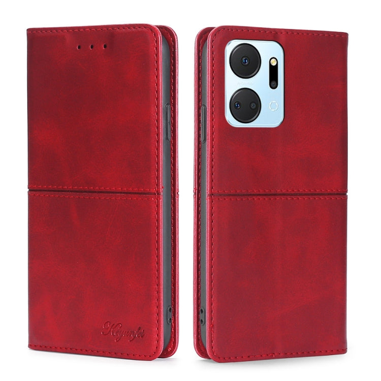 For Honor X7A Cow Texture Magnetic Horizontal Flip Leather Phone Case