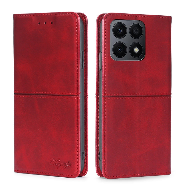 For Honor X8A Cow Texture Magnetic Horizontal Flip Leather Phone Case